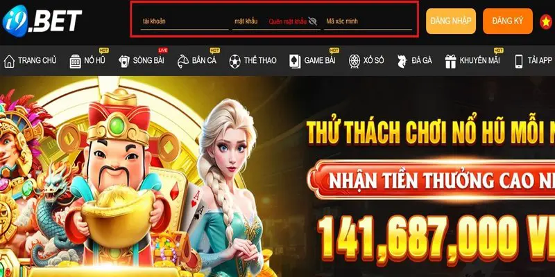 Cung cấp các thông tin đăng nhập i9BET được nhà cái yêu cầu